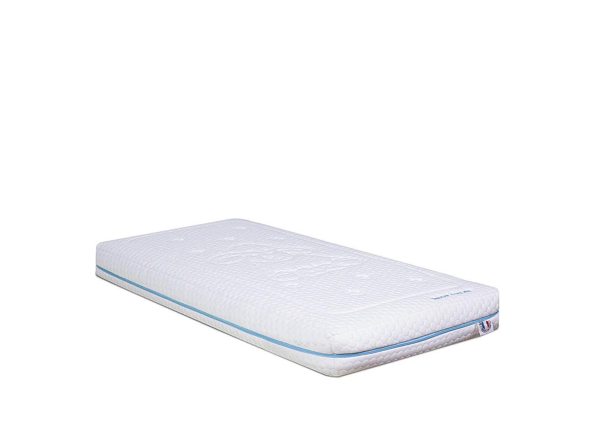 Matelas bébé Sweet Dreams Bleu - Mousse déhoussable - Fabriqué en France - 14 cm d'épaisseur - Accueil moelleux