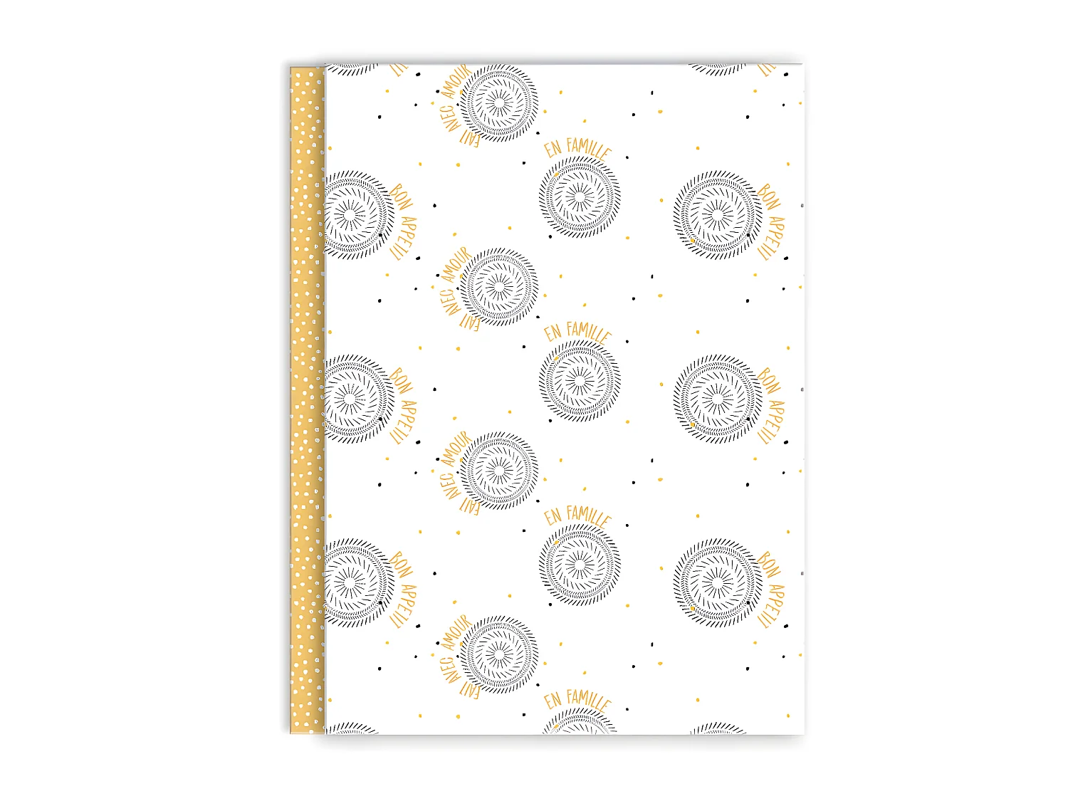 Lot de 2 torchons coton blanc et jaune 50x70cm EN FAMILLE