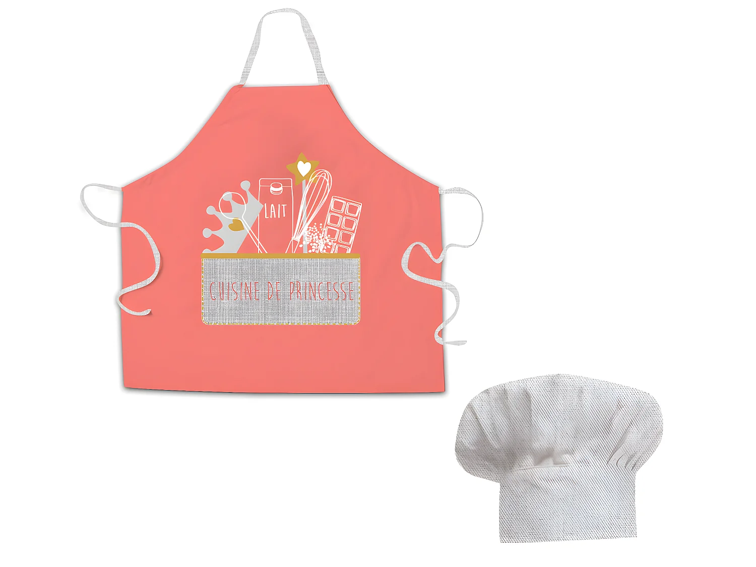 Tablier de cuisine rose 55x55cm