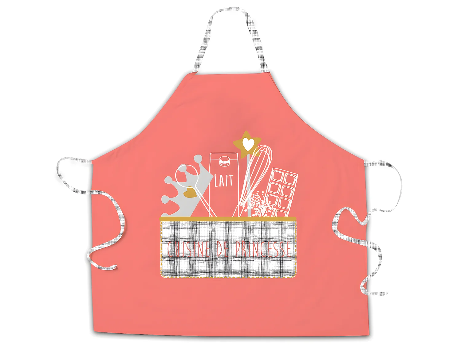Tablier de cuisine rose 55x55cm