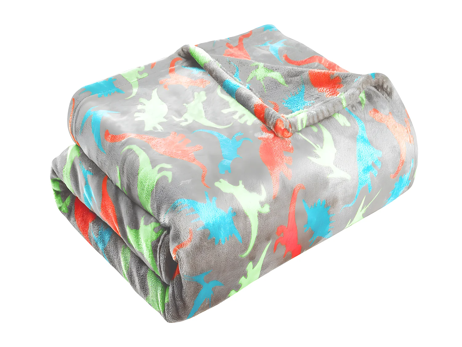 Plaid enfant polyester gris 130x150cm DINO