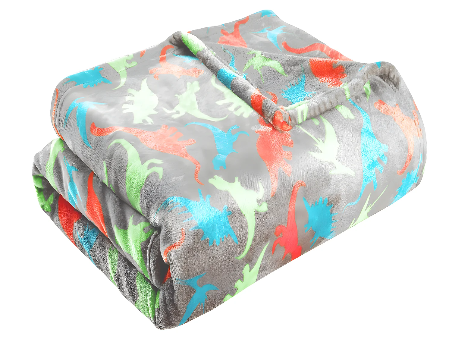 Plaid enfant polyester gris 130x150cm DINO