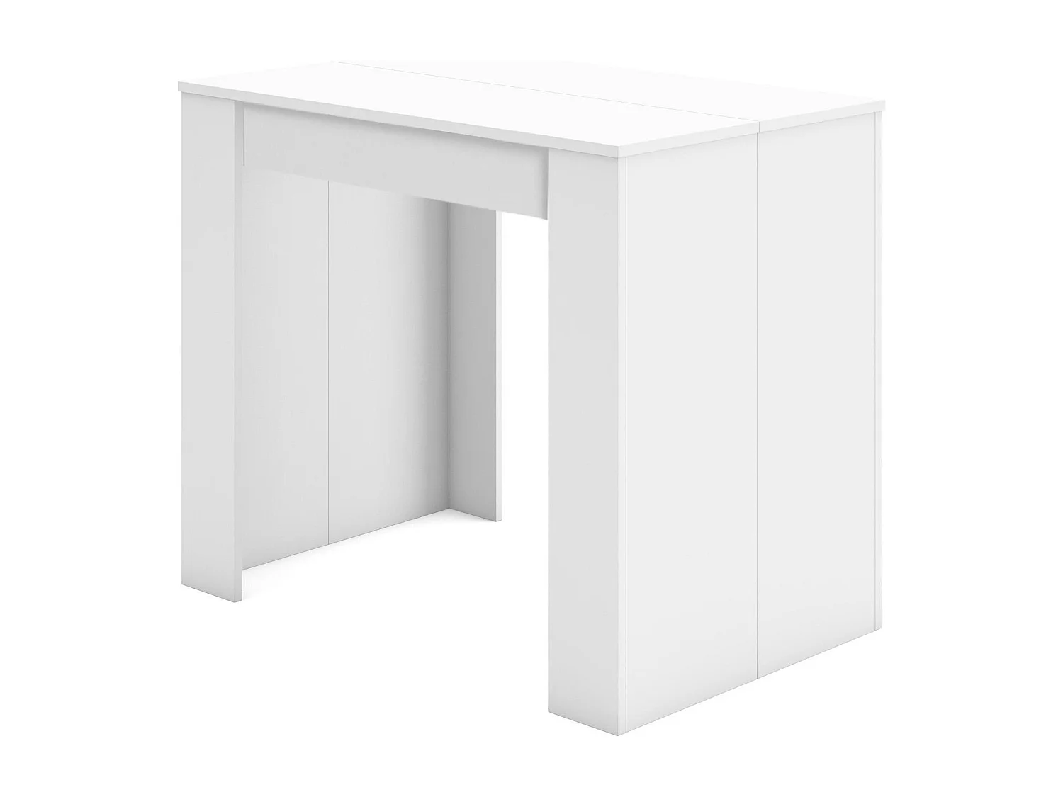 Table console extensible, 140x90x77cm, Pour 6 personnes, Table à Manger, Blanc