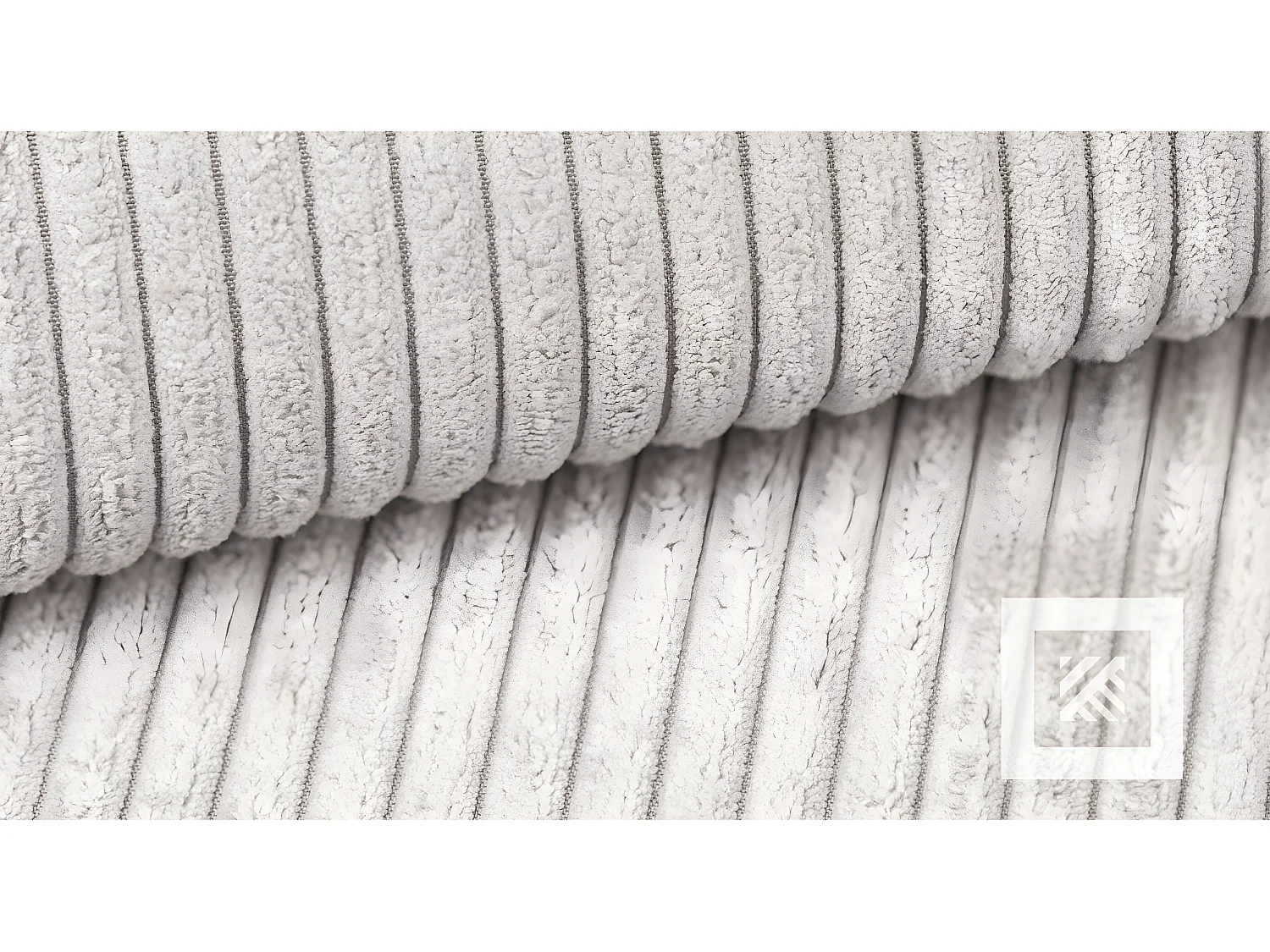 Canapé Panoramique Convertible Vella En Velours Côtelé (beige)