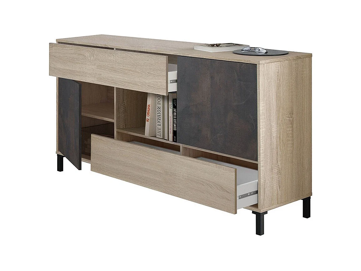 Buffet 2 deuren, 2 laden en 1 opbergvak L151 cm - Oxys