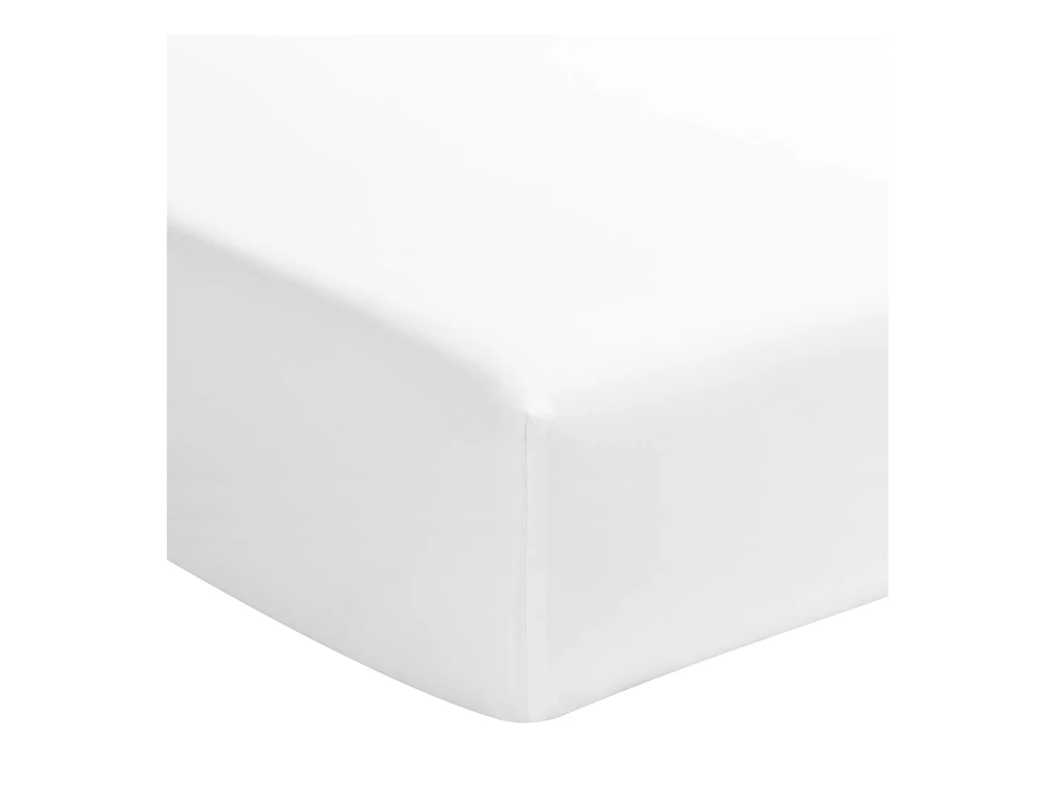 Drap housse percale blanc bonnet 40 cm 160x200 cm