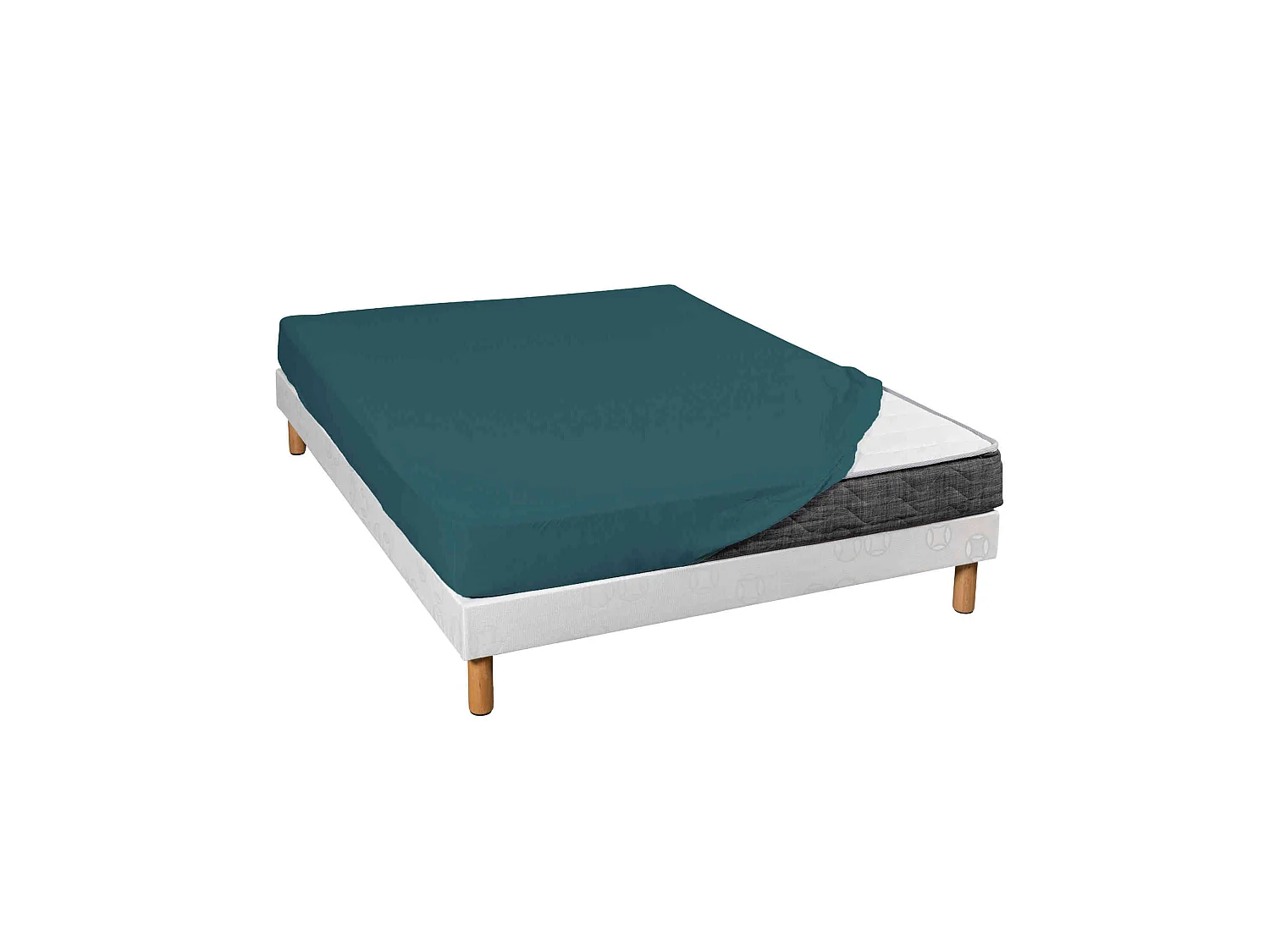 Drap housse jersey bleu canard bonnet 30 cm 80x200