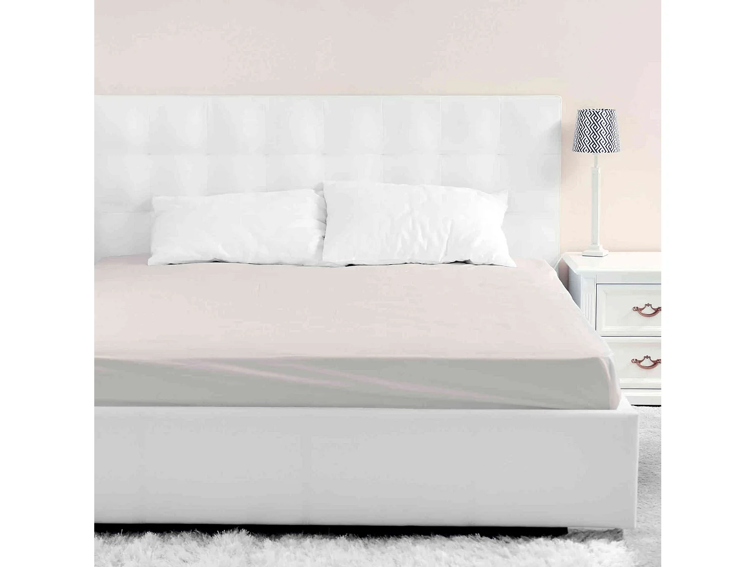 Lot de 2 draps housse jersey sable bonnet 40 cm 140x190/200