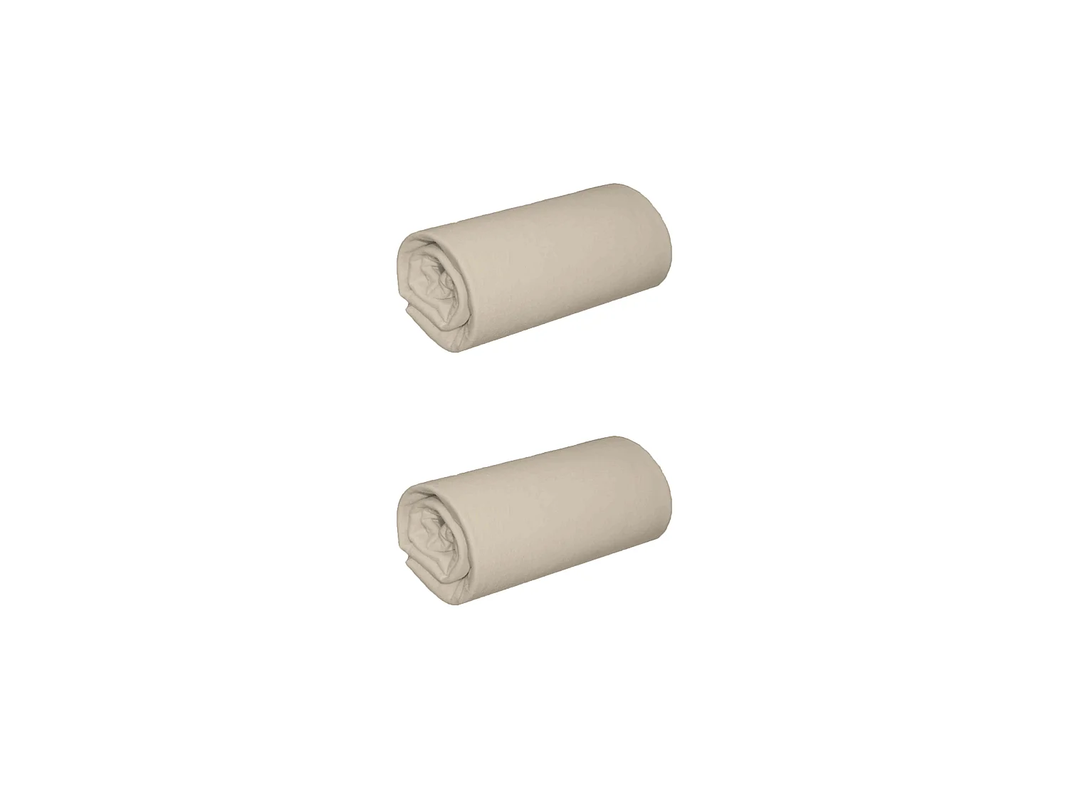 Lot de 2 draps housse jersey sable bonnet 40 cm 140x190/200