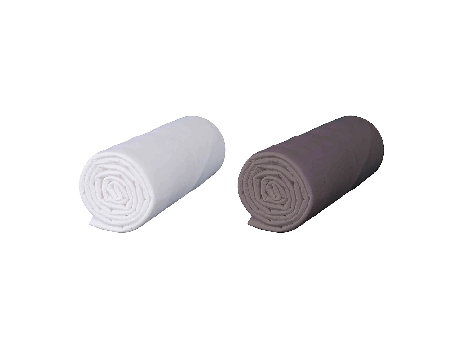 Lot de 2 draps housses bébé jersey bio blanc et taupe 60x120 cm