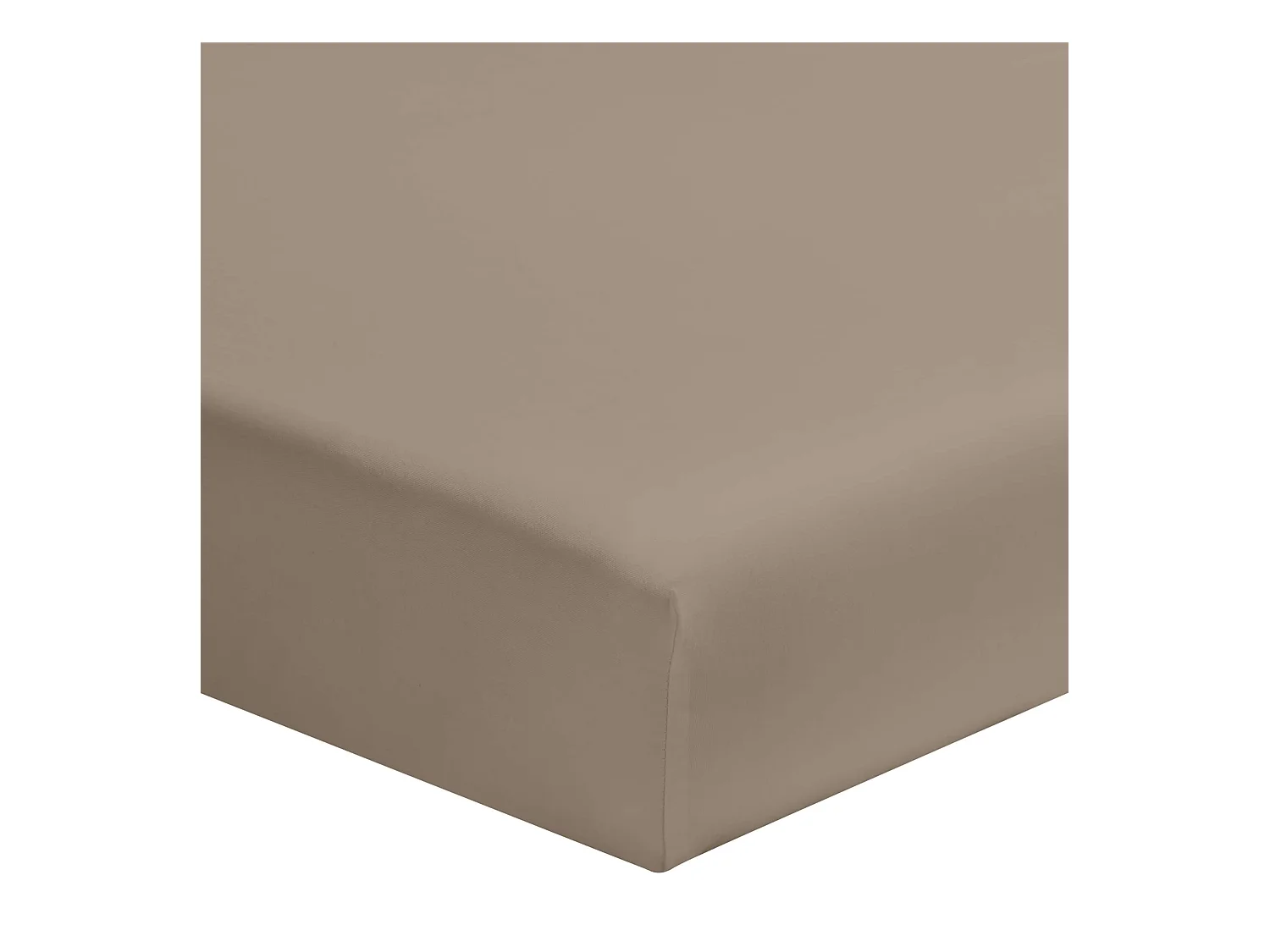 Drap housse biscuit 100% coton bonnet 30 cm 160x200 cm