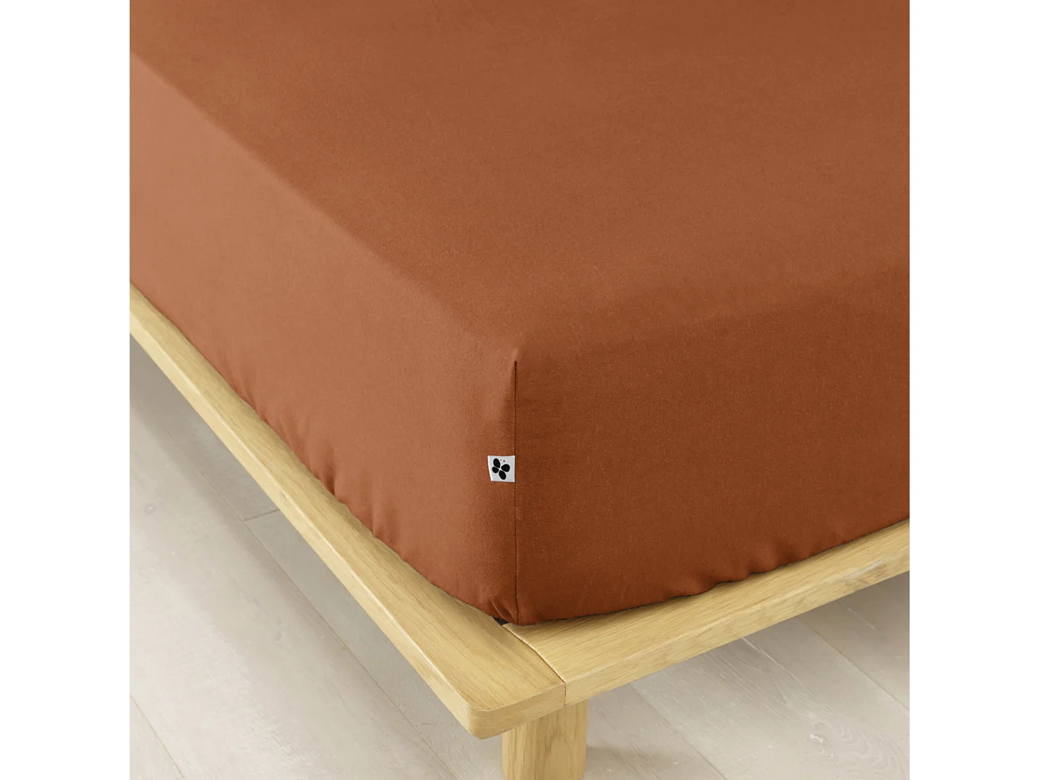 Drap housse flanelle orange 90x190 cm