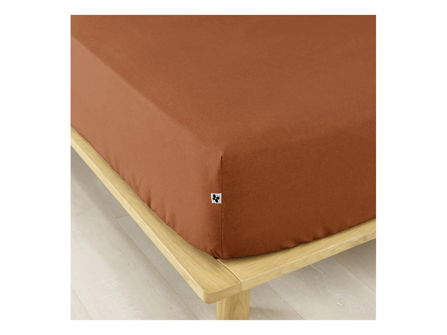 Drap housse flanelle orange 90x190 cm