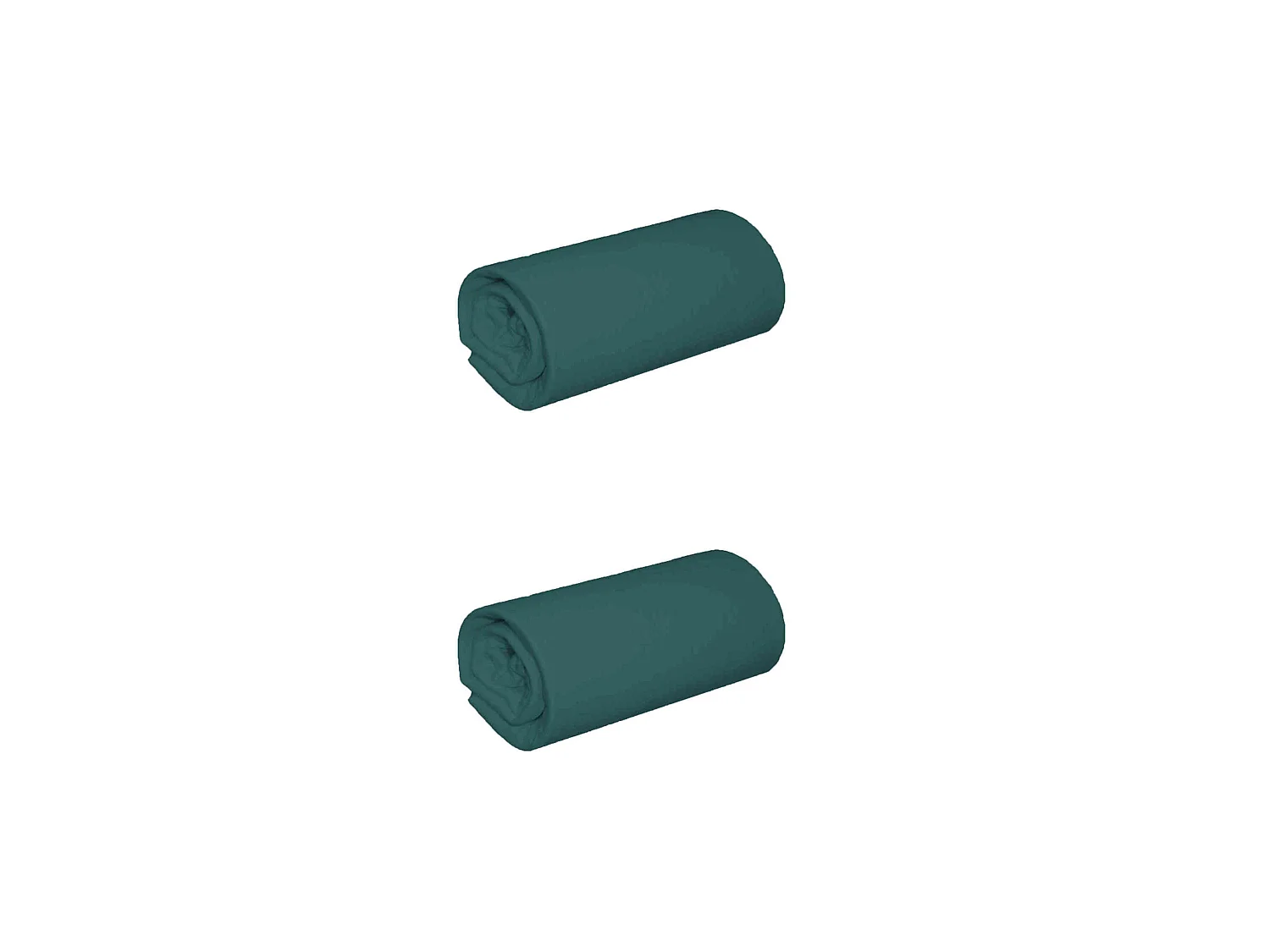Lot de 2 draps housses jersey bleu canard bonnet 30 cm 140x200