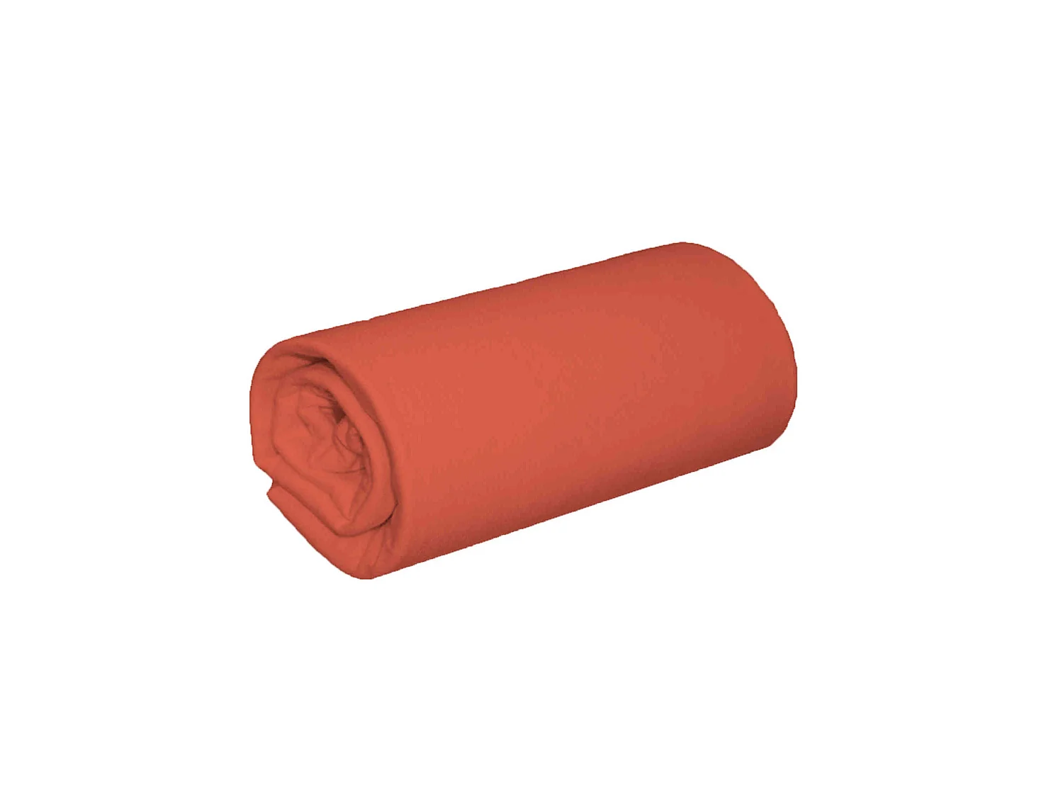 Lot de 2 draps housses jersey orange terracotta bonnet 30 cm 140x190/200