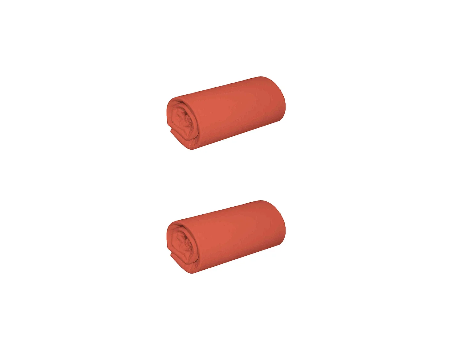 Lot de 2 draps housses jersey orange terracotta bonnet 30 cm 140x190/200