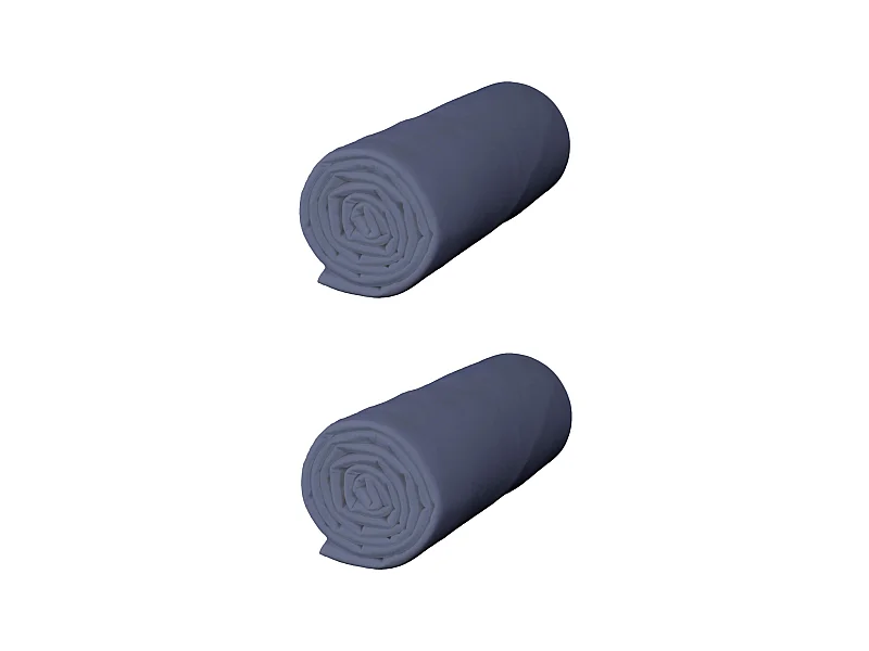 Lot de 2 draps housses jersey bleu océan bonnet 30 cm 160x190