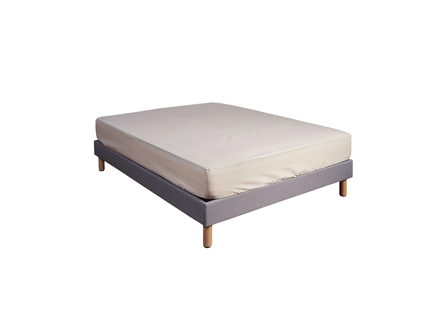 Drap housse 100% coton seigle - bonnet 27 cm 80x200