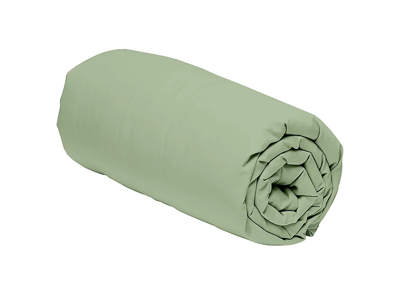 Drap housse percale sauge bonnet 30 cm 160x200
