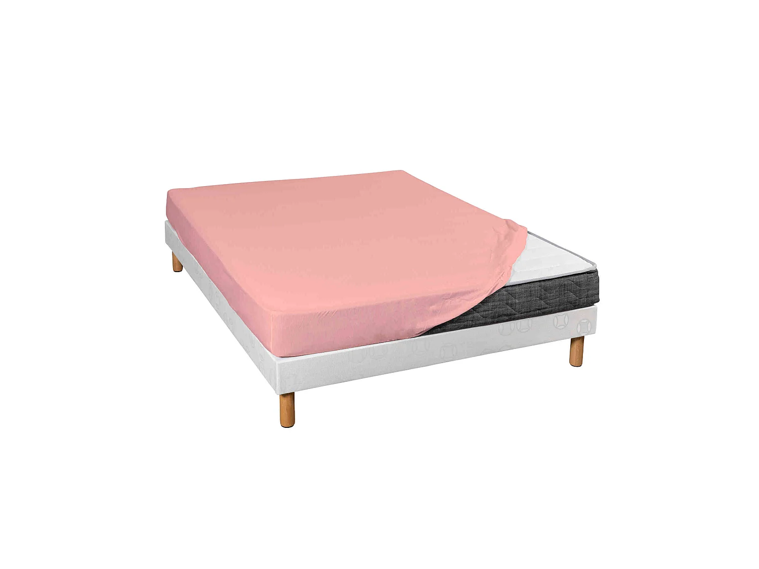 Drap housse jersey rose thé bonnet 30 cm 100% coton biologique 180x190/200