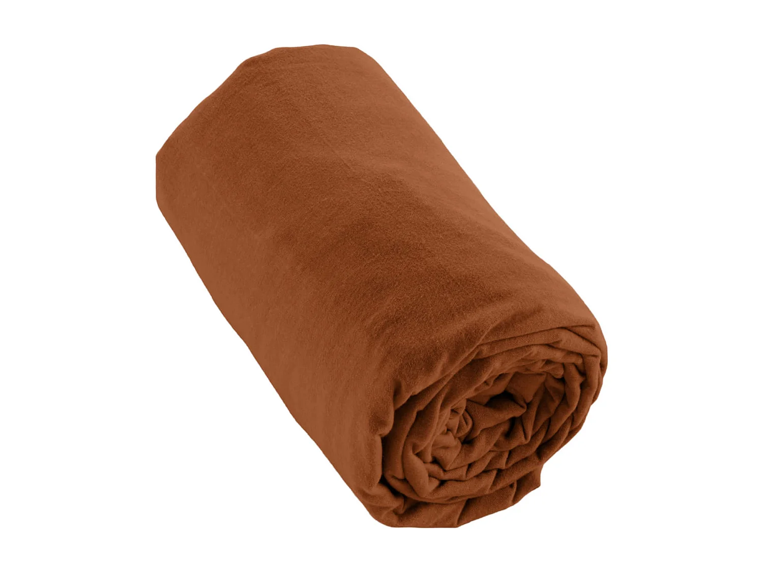 Drap housse flanelle orange 160x200 cm