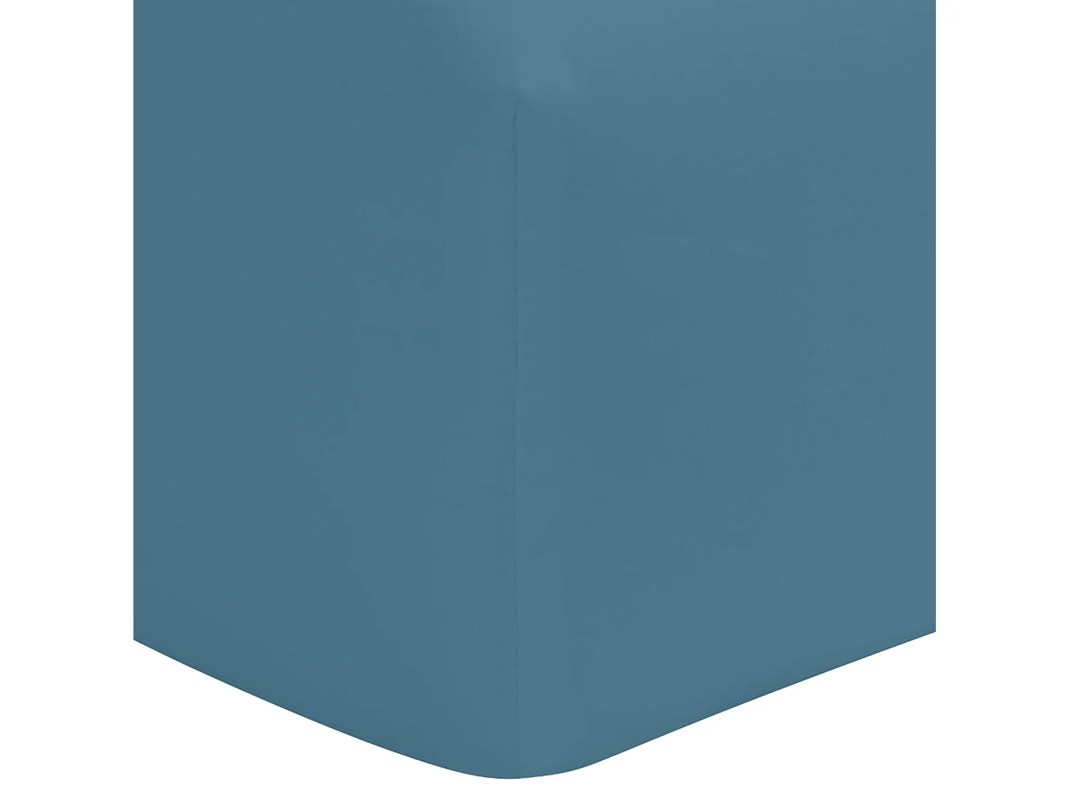 Drap housse bleu minéral 100% coton biologique bonnet 40 cm 140x190 cm