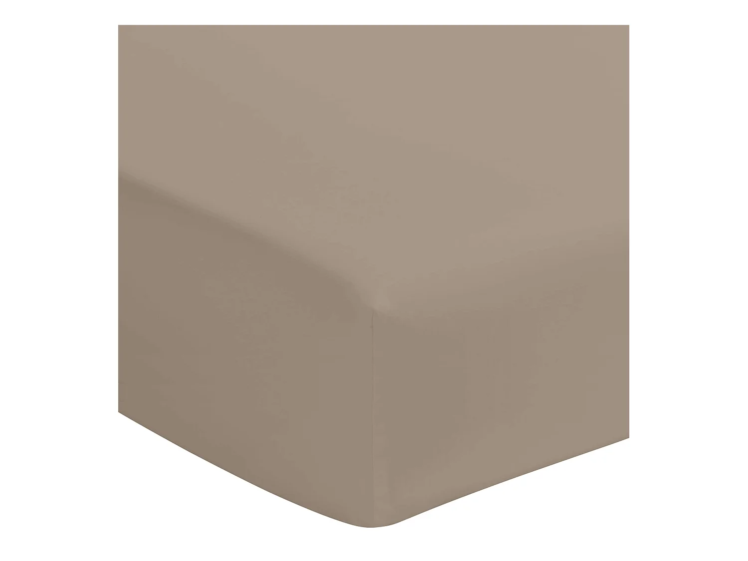 Drap housse biscuit 100% coton bonnet 40 cm 160x200 cm