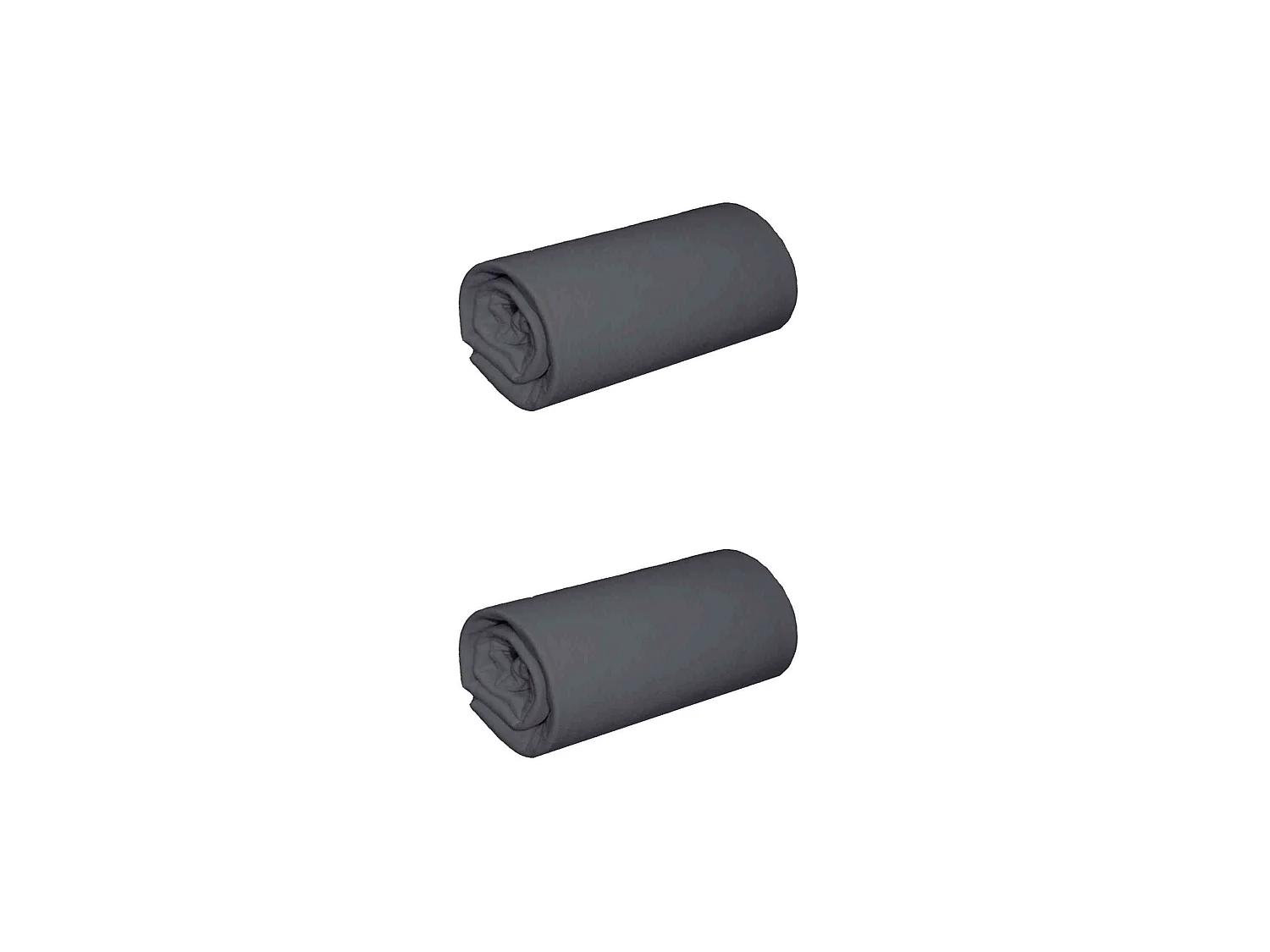 Lot de 2 draps housses jersey anthracite bonnet 30 cm 100% coton biologique 80x200