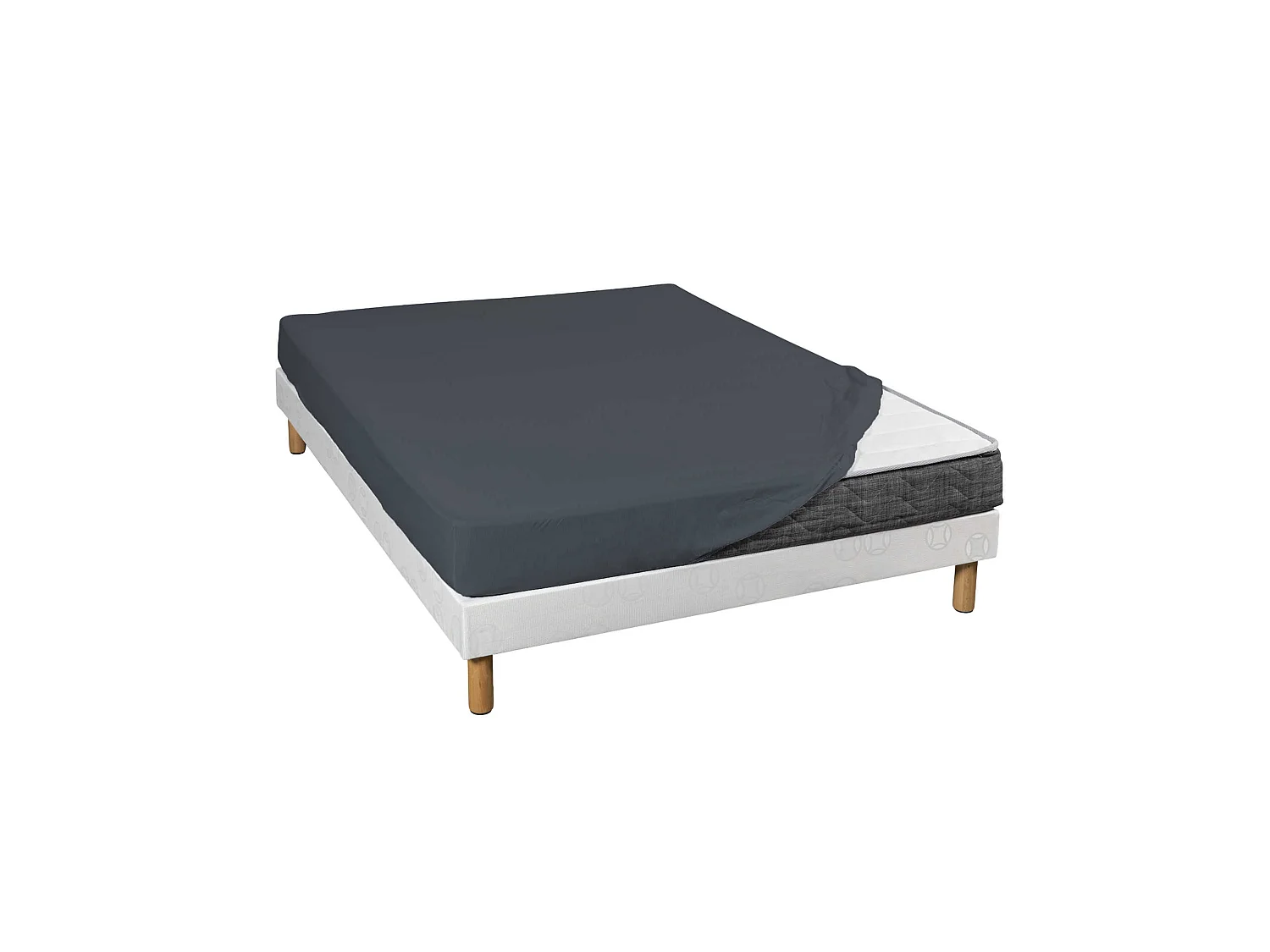 Drap housse jersey anthracite bonnet 30 cm 100% coton biologique 80x200