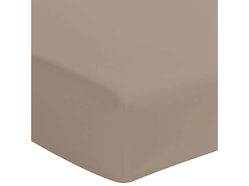 Drap housse biscuit 100% coton bonnet 40 cm 140x190 cm