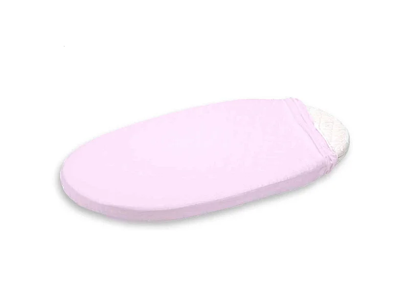 Lot de 2 draps housses bébé coton bio pour berceau et couffin ovale 40x80 rose