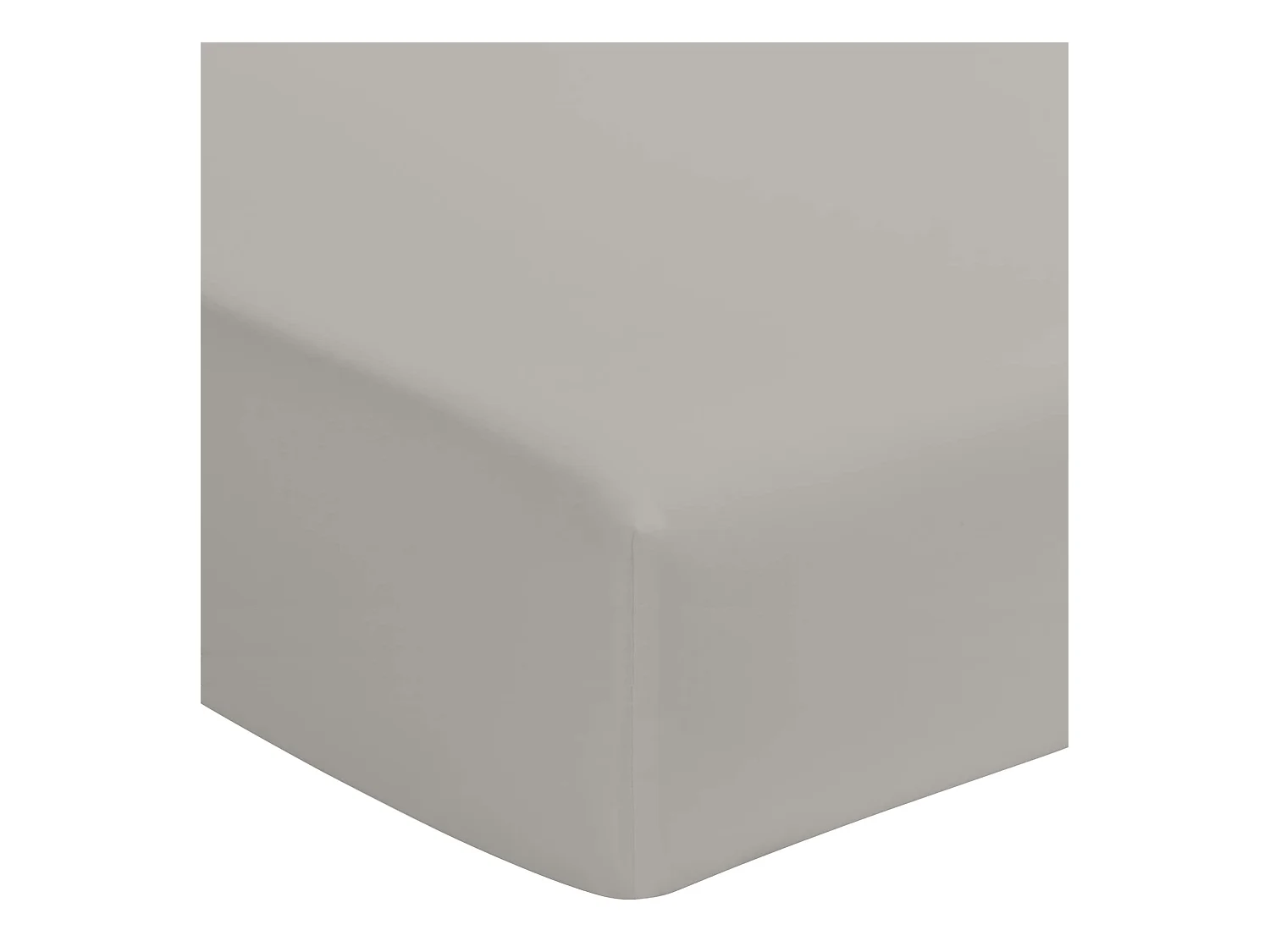 Drap housse gris mastic 100% coton bonnet 40 cm 180x200 cm