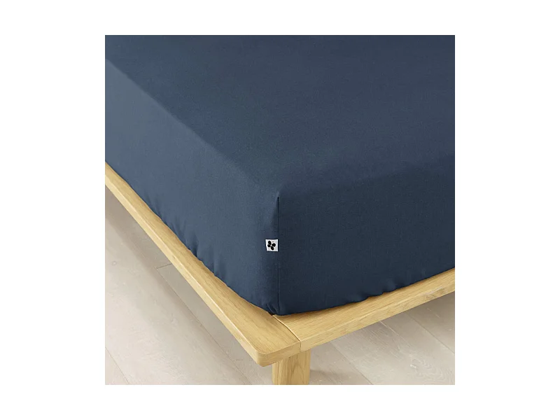 Drap housse flanelle marine 140x190 cm
