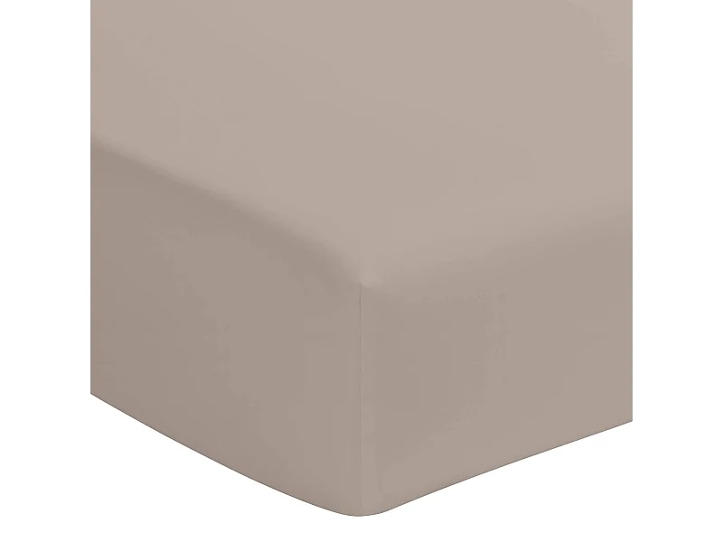 Drap housse percale lin bonnet 40 cm 180x200 cm