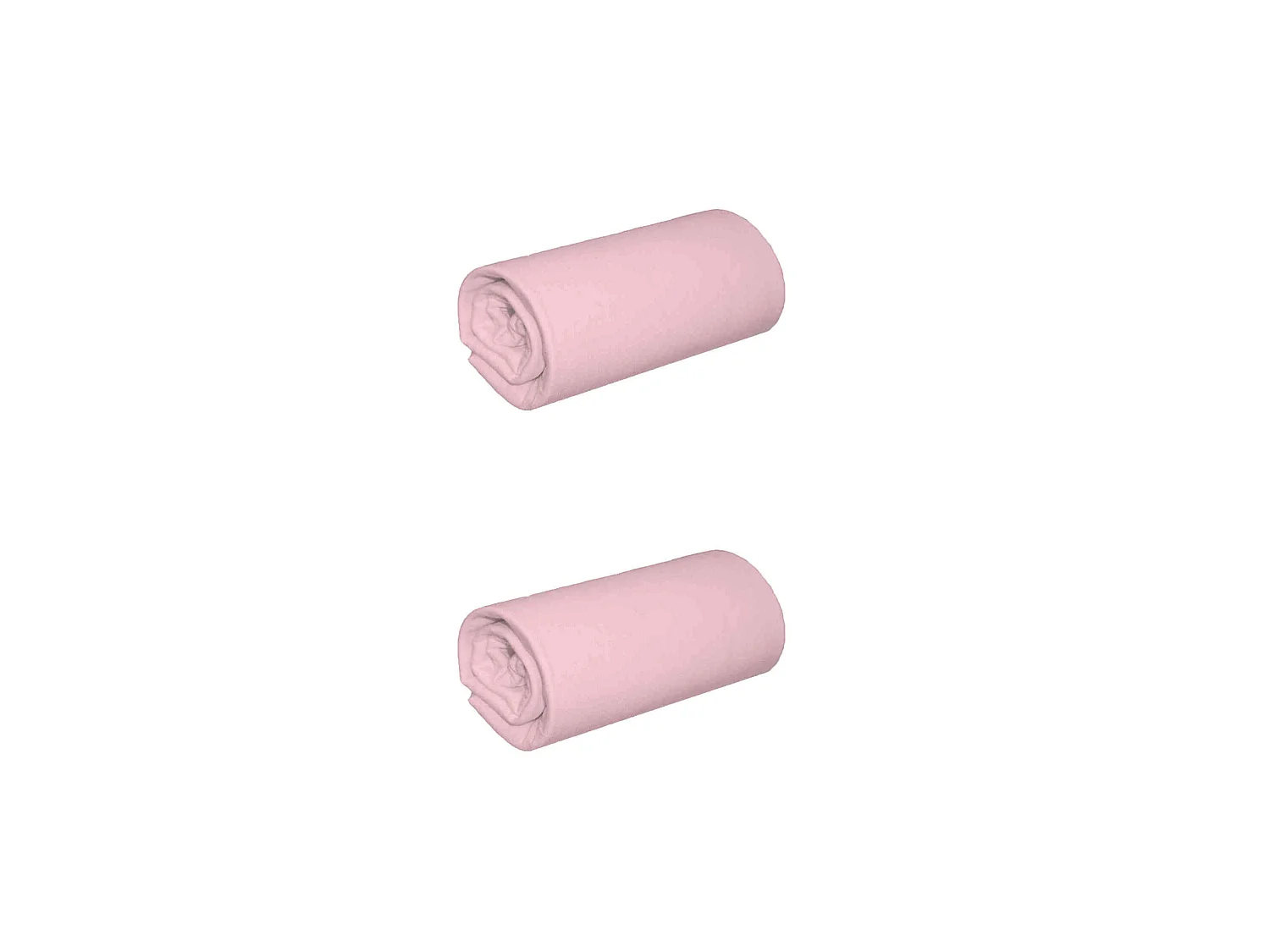 Lot de 2 draps housses jersey rose thé bonnet 30 cm 100% coton biologique 80x200