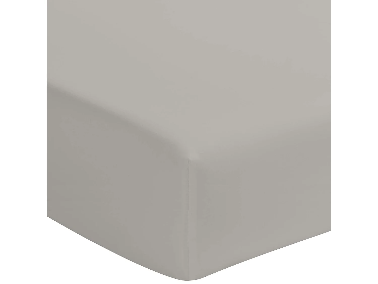 Drap housse gris mastic 100% coton bonnet 40 cm 160x200 cm