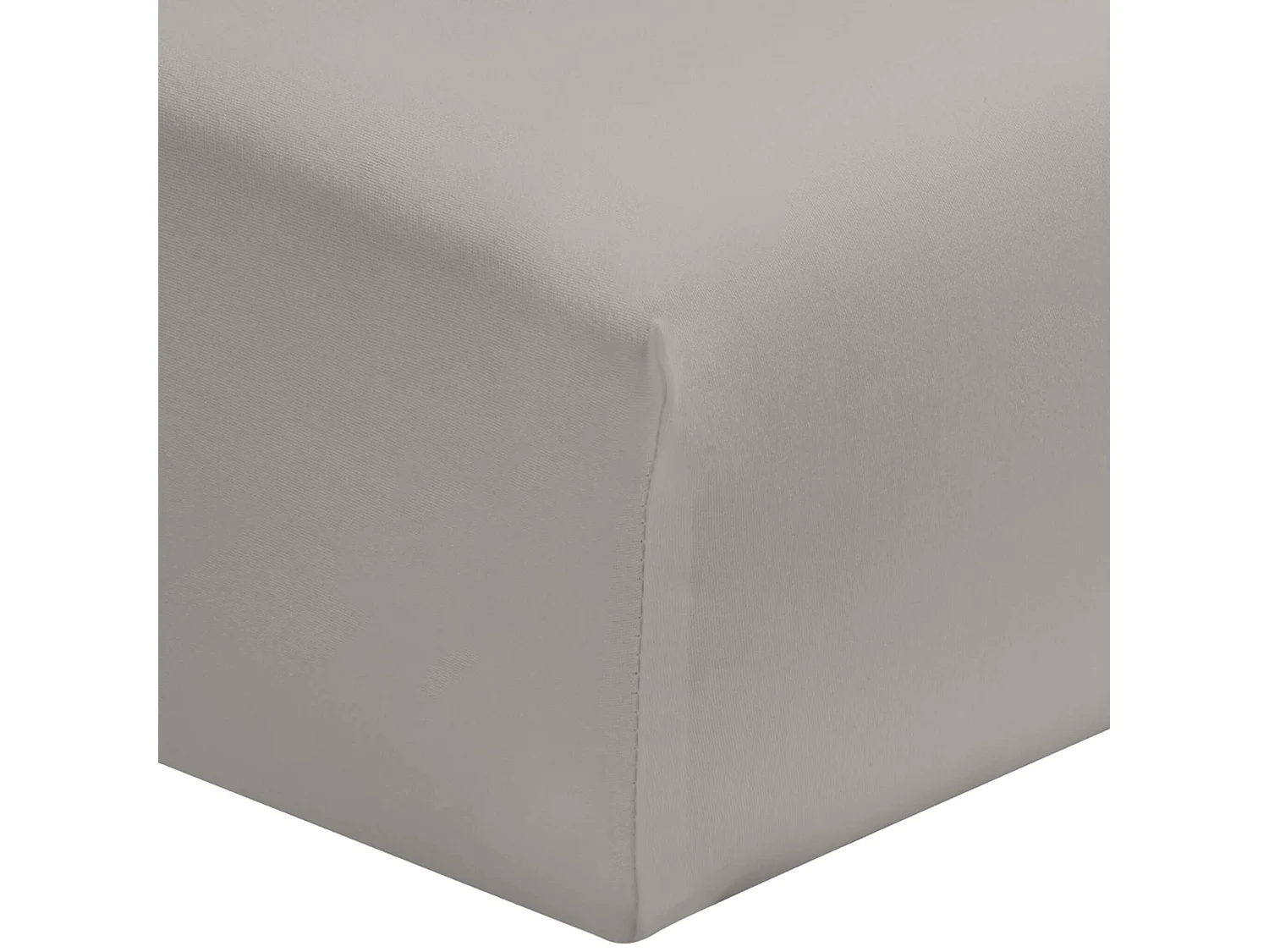 Drap housse gris mastic 100% coton bonnet 40 cm 160x200 cm