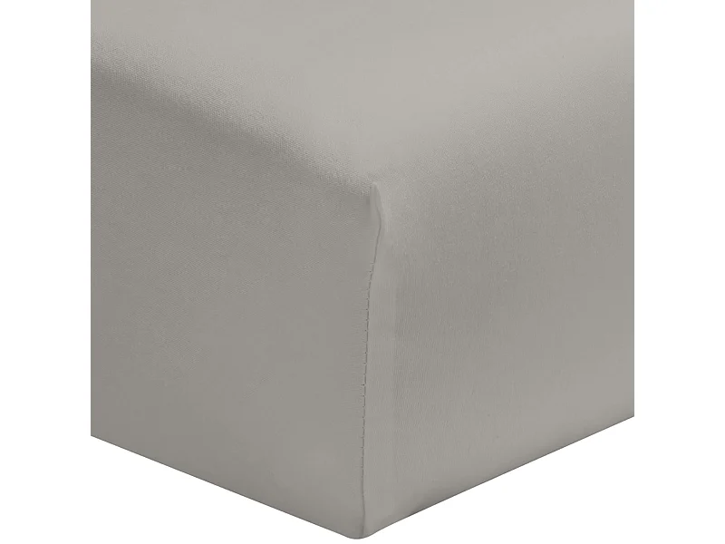 Drap housse gris mastic 100% coton bonnet 40 cm 160x200 cm