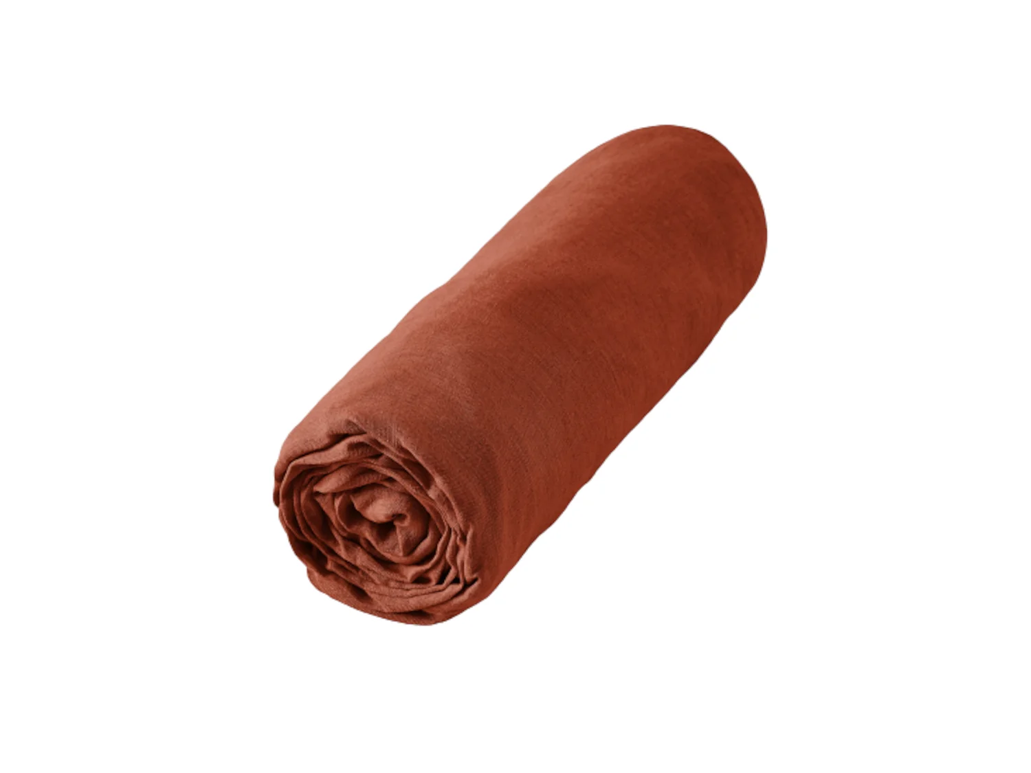Drap housse lin lavé orange 140x190