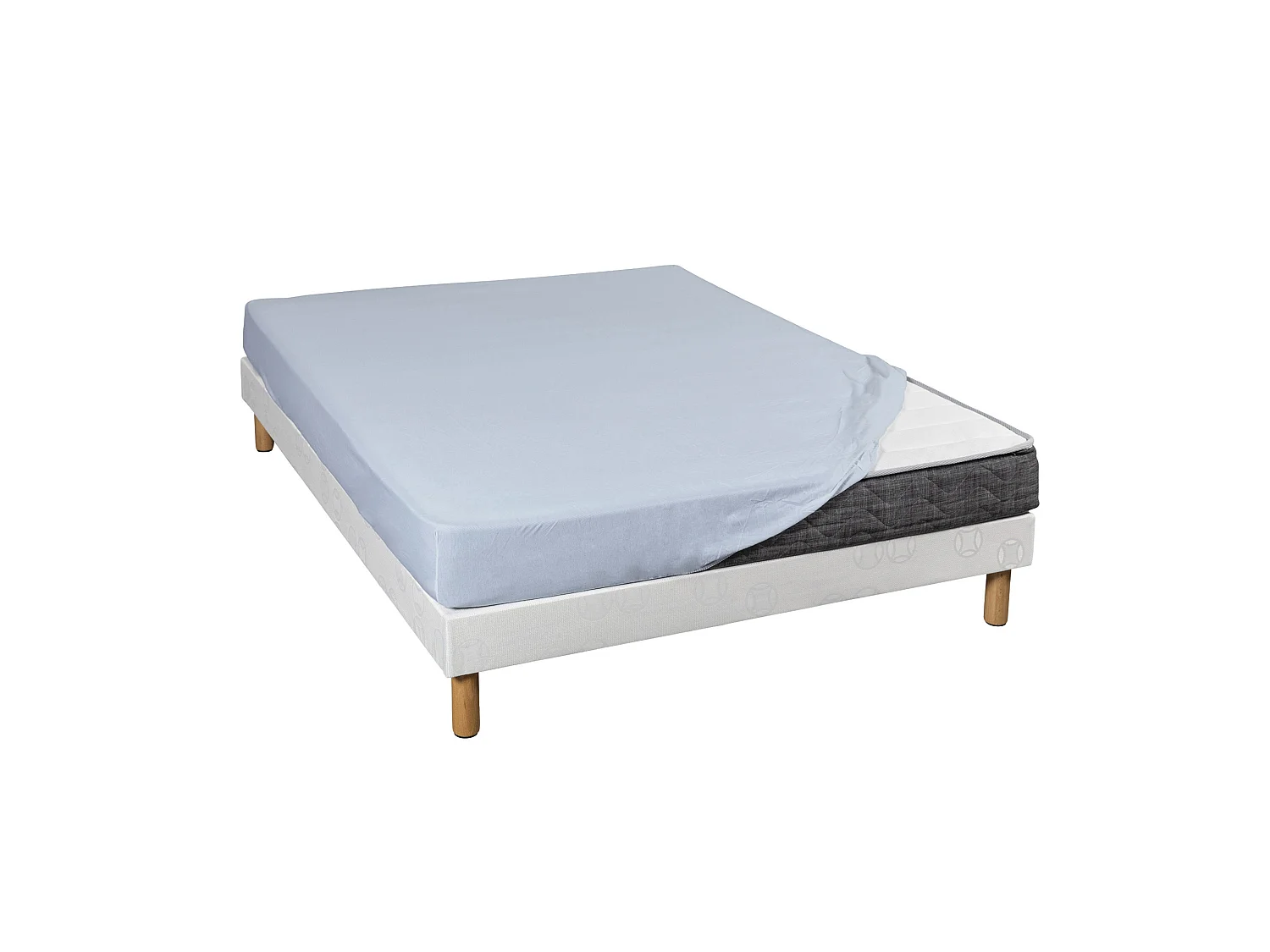 Drap housse bleu jersey coton Lycra Tencel 140x190 à 160x220