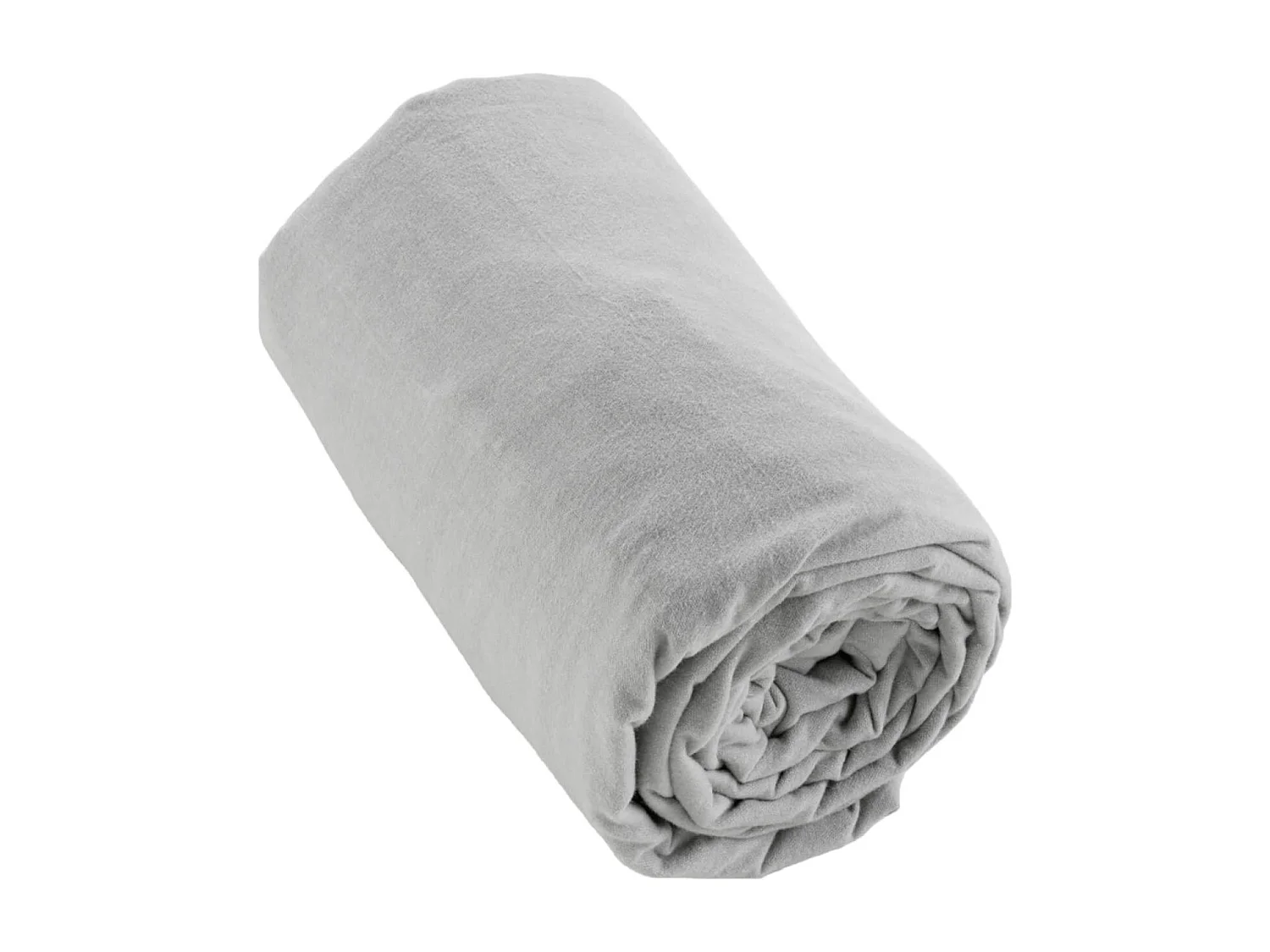 Drap housse flanelle gris 160x200 cm