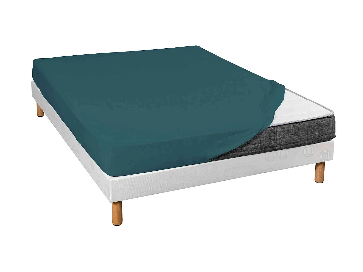 Drap housse jersey bleu canard bonnet 30 cm 70/80x190/200