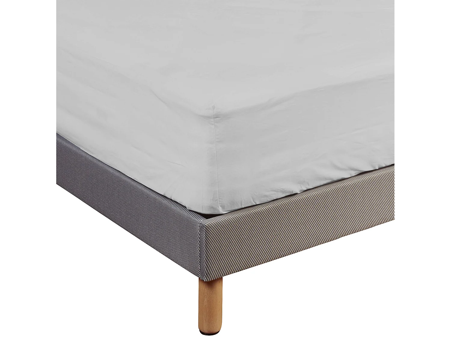 Drap housse 100% coton gris bonnet 40 cm 160x200