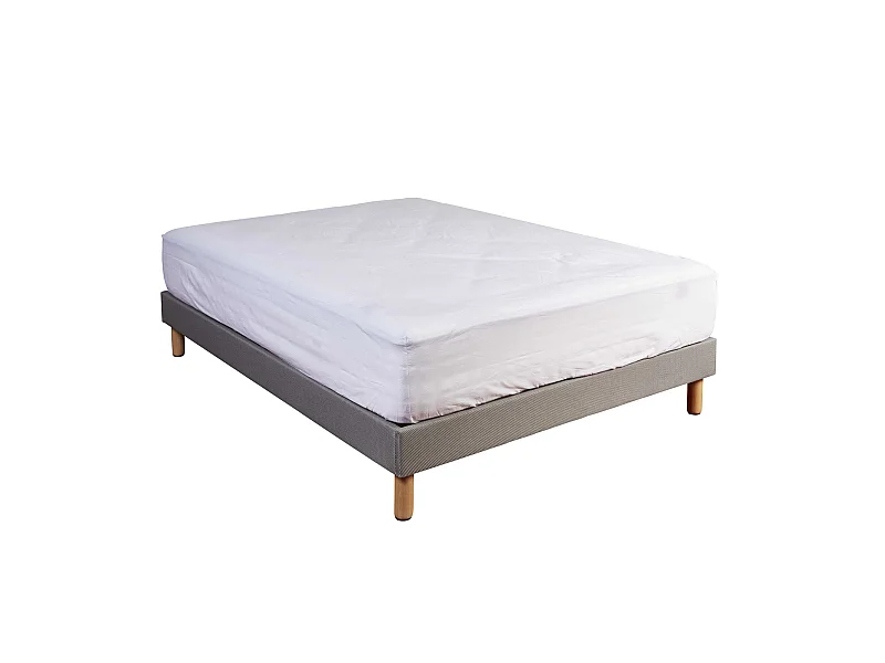 Drap housse 100% coton blanc bonnet 40 cm 90x190