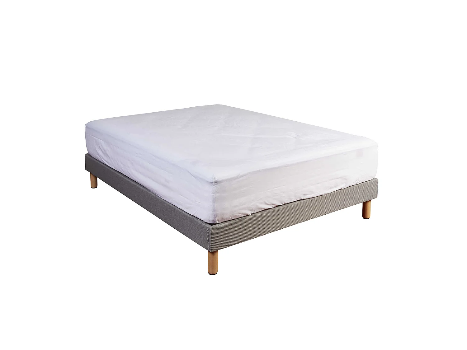 Drap housse 100% coton blanc bonnet 40 cm 90x190