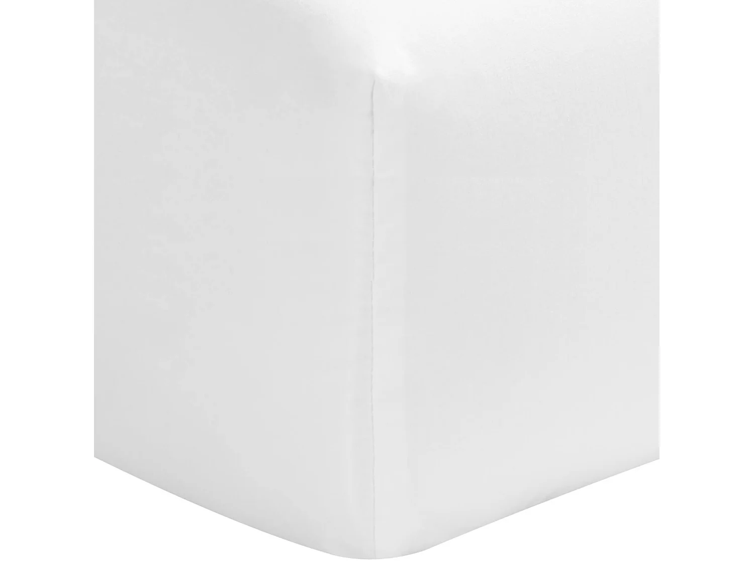Drap housse blanc 100% satin de coton bonnet 40 cm 180x200 cm