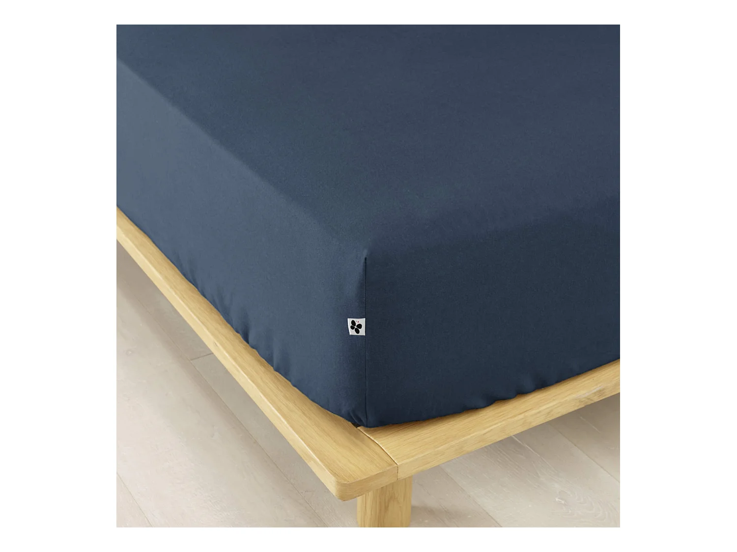 Drap housse flanelle marine 160x200 cm