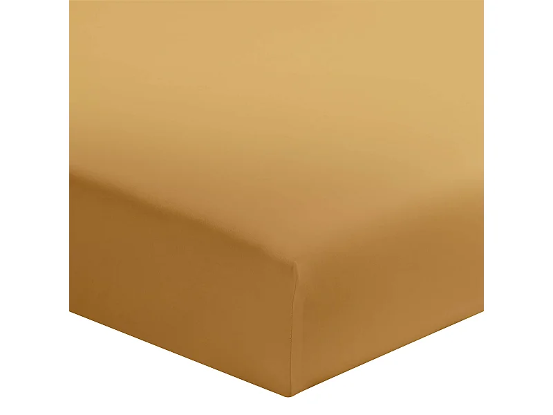 Drap housse curry 100% coton biologique bonnet 30 cm 80x190 cm