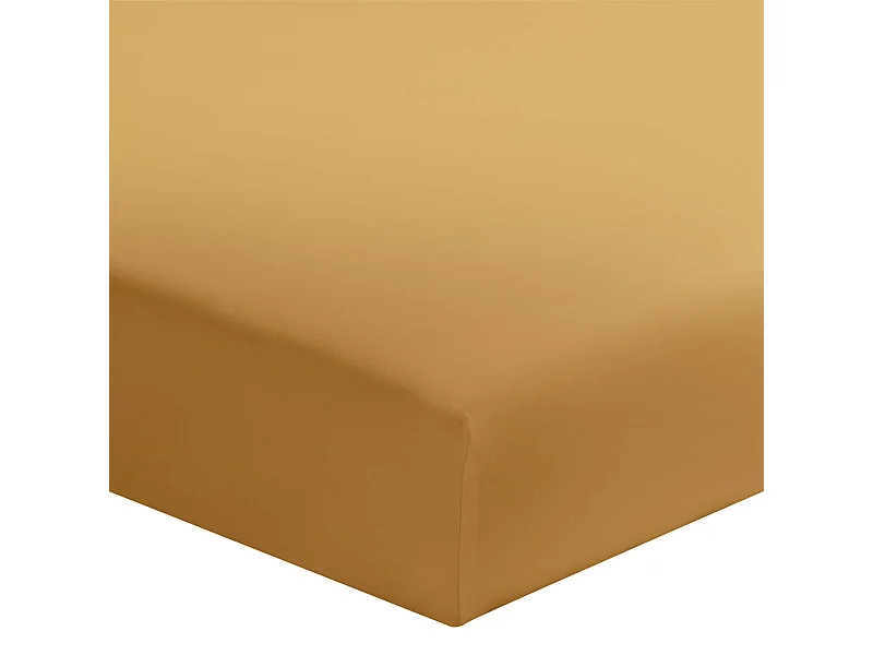 Drap housse curry 100% coton biologique bonnet 30 cm 80x190 cm