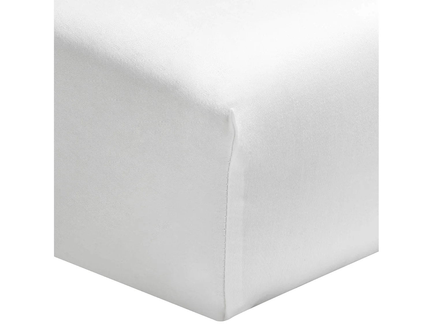 Drap housse blanc 100% satin de coton bonnet 30 cm 80x190 cm